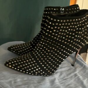 Steve Madden Black Studded Ankle Booties